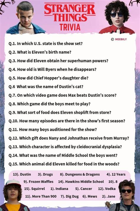 stranger things quiz trivia